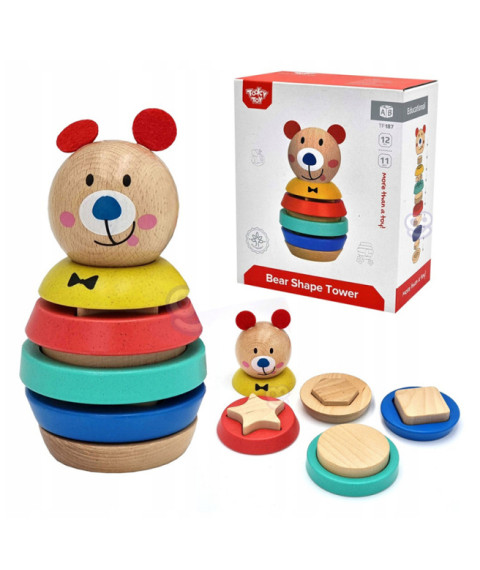 Piramidă-Sorter din lemn Ursuleț, 57245